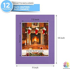 Mat Board Center, 11X14 Mix Color Mats for 8X10 Pictures - Acid Free, 4-Ply Thickness, White Core, Bevel Cut - for Artworks, Photos, Framing - Pack of 12
