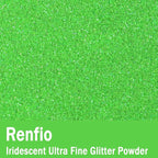 Renfio Iridescent Ultra Fine Glitter Powder Resin Supplies Glitters 1.94 Oz (55g) PET Flake Crafts Sequins 1/128" 0.008" 0.2mm Epoxy Chips Flakes for Tumblers Slime Painting - Light Green