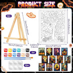 Zhanmai 12 Pack Pre Drawn Canvas for Painting Sip and Paint Kit 8" x 10" Paint Party Set Canvas Painting Pre Printed Canvases for Party Favor DIY Virtual Adult's Date Night (Vivid Ghost)
