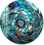 My Photostation.com 20''(50cm) Diameter Ocean Vortex Spiral Round Glass Wall Art Tempered Glass Printing Wall Decor Large Wall Art Wall Hangings