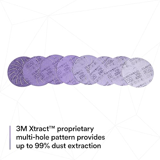 3M Xtract Cubitron II Hookit Clean Sanding Film Disc 775L, 80+, 5 in, Pack of 50 Hook and Loop Sanding Discs for Paint Preparation and Removal, General Sanding, Refining, Blending, and Featheredge