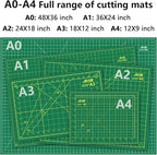 ArtAt Self Healing Cutting Mat: 18″x 24″ Green Double Sided, Non-Slip 5 Layers PVC Durable A2 Sewing Craft Mat for Rotary Cutter, Use for Quilting, Scrapbooking and Craft & Art Projects…