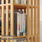 XIMN 360° Rotating Bamboo CD/DVD Shelf - 6-Tier Space-Saving Media Storage Cabinet for Movies, Organizer with Super Compact Design