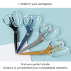 OfficeGoods 9” Stainless Steel Acrylic Scissors for Office and Home - Aesthetic and Sharp All Purpose Scissors, Perfect for Sewing, Arts and Crafts - Blue Silver Metal