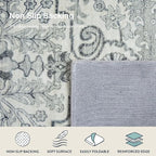 Lahome Area Rug 4x6 Bohemian Vintage Washable Boho Rugs for Bedroom Aesthetic, Beige Rugs for Living Room, Floral Medallion Soft Non-Slip Non-Shedding Faux Wool Rug for Entryway Kitchen Dining Table