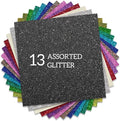 Glitter HTV Heat Transfer Vinyl 12"x12" Bundle 13 Sheets Iron on Vinyl for T-Shirts Gifts Design(Assorted)