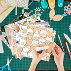 48 Sheets 24 Designs Scrapbook Paper Pad, 6"×6" Single-Sided Decopodge Craft Cardstock Paper,Scrapbooking DIY Decorative Background Cardmaking Supplies.Cat's Life&Flowers