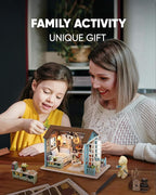 DIY Miniature House Kit, DIY Dollhouse Kit for Adults to Build, Mini House Kit with LED, Mayberry Street Miniatures, Ideal Gifts for Birthday,Valentine Christmas(Forest Times)