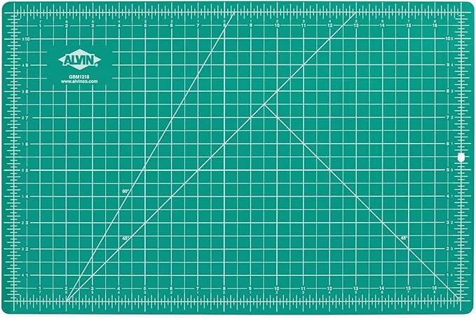 ALVIN GBM Self-Healing Cutting Mat 12 x 18 inch | Double-Sided Green/Black | 5-Layer Gridded Surface for Arts, Crafts and Sewing - Model GBM1218