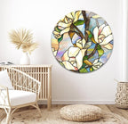 My Photostation.com 14Wx20H'' Stained Magnolia Glass Wall Art Tempered Glass Printing Wall Decor Large Wall Art Wall Hangings