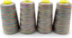 Tortoise 4 Cones of 3000 Yards Each Spool Thread for All Purpose, Serger, Overlock, Quilting, Sewing Machine - 40S/2 Rainbow-3 Polyester Thread