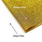 Golden Glitter HTV Heat Transfer Vinyl, 12" x 5ft lron on Vinyl, for T-Shirt Ironing, Vinyl HTV Easy to Cut and Weed, The Best Choice for DIY Creativity. (Golden, 12" x5ft)