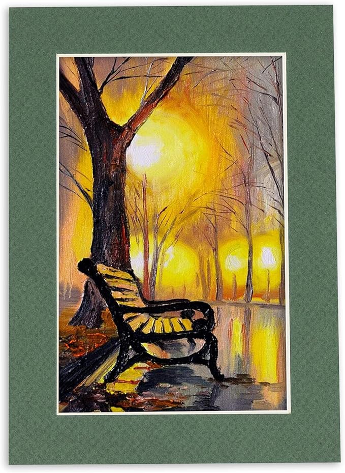5x7 Mat for 8.5x11 Frame - Precut Mat Board Acid-Free Hunter Green 5x7 Photo Matte For a 8.5x11 Picture Frame, Premium Matboard for Family Photos, Show Kits, Art, Picture Framing, Pack of 25 Mats