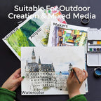 Funto Watercolor Pad, 2 Packs, 10×7", 20 Sheets Each, 140lb/300gsm, 100% Cotton, Glue Bound, Easy Tear Heavyweight Art Paper for Painting