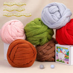 QMNNMA Wool Roving Yarn, Super Wool Chunky Yarn, 14.1oz Wool Felting Supplies