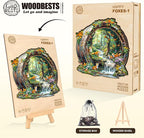Wooden Puzzles for Adults, Fox Wooden Jigsaw Puzzle for Adults, 100 Piece Unique Animal Shape Wood Puzzles Adult, Birthday Party Gifts for Friends & Family Leisure Time Game Home Decor (S-8.5*8.1in)