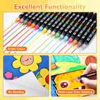 60 Colors Dual Tip Acrylic Paint Markers Automatic Ink Control Acrylic Paint Pens, Fine & Brush Tip Acrylic Markers Set for Rock Painting, Stone, Wood, Canvas, DIY & Art Supplies