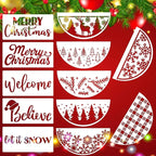 Christmas Stencils for Painting on Wood 12" Christmas Doormat Stencils Holiday Stencil Merry Christmas Believe Drawing Templates for Door Mats Porch Wreath Decor