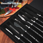 PHOENIX High Flexible Palette Knife Set, 5 Pieces Stainless Steel Painting Knives (32,34,50,46,53) Art Knife with Wood Handle, Paint Spatula for Oil Acrylic Paint