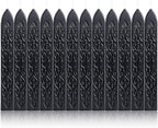 Yoption 12 Pcs Sealing Wax Sticks with Wicks, Antique Black Totem Fire Manuscript Seal Wax for Wax Seal Stamp (Black)