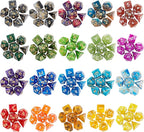 DND Dice Set (140 Pieces), Huuancy Polyhedral Dice for Dungeons and Dragons DND RPG MTG Table Games with 1 Large Flannel Bag, 20 Colors