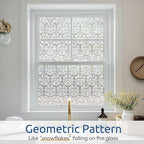 rabbitgoo Window Privacy Film Stained Glass Window Film, Decorative Stickers Removable UV Sun Blocking Clings Door Coverings, Diamond Pattern, 35.4 x 78.7 inches