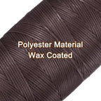 uxcell 150D 0.8mm Flat Waxed Thread 284 Yards Polyester Leather Sewing Waxed String Hand Stitching Waxed Cord for Leather Stitching Sewing Bookbinding DIY Craft Rosewood Color