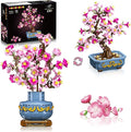 HOGOKIDS Flowers Cherry-Blossom Bonsai Building Set - 2 in 1 Artificial Bonsai Tree Plants for Home Decor & Display Cherry Botanical Flowers Building Toy Birthday Gift for Adults Teens (775PCS)