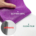 Glitter HTV Heat Transfer Vinyl Rolls- 10" x 8ft. Glitter HTV for Shirts. Iron on Vinyl and Heat Transfer Vinyl for All Cutters Machines. Easy to Cut & Weed Heat Vinyl Designs (Purple)