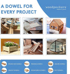Dowel Rods Wood Sticks Wooden Dowel Rods - 1/2 x 48 Inch Unfinished Hardwood Sticks - for Crafts and DIYers - 5 Pieces by Woodpeckers