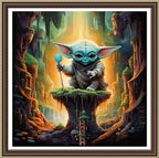 Foxhool Beginners Cross Stitch Kits Stamped Full Range of Embroidery Kits for Adults DIY Cross Stitches kit Embroidery Patterns for Needlepoint kit-Magic Alien 17.7x17.7 inch