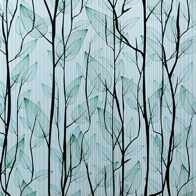 DKTIE Nature Pattern Rainbow Window Film Decorative Stained Glass Window Film Static Cling Films Easy Apply Removable Comes with Tools (U1747-Reeded Glass, 35.4" x 78.7")