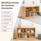 Toy Storage Organizer for Kids Room, Wooden Kids Bookshelf for Classroom, Cube Storage Organizer for Playroom, 5-Section Montessori Bookshelf & Toy Shelf for Nursery