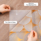 DKTIE Geometric Art Stained Glass Window Film Bathroom Window Privacy Film Frosted Glass Static Clings Non Adhesive with Installation Tools, Modern Home Improvement Style (S117, 35.4'' x 78.7'')