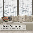 Finnez Frosted Window Film Non-Adhesive, Frosting Privacy Film for Glass Windows, Self Static-Cling Decorative Window Cling for Home Office UV Protection Cross Pattern, 29.5 x 78.7 inches