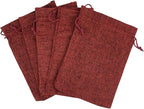 Palmhomee Pack of 25 Burlap Gift Bags with Drawstring Linen Jewelry Pouches Wedding Hessian Jute Bags for Birthday and Treat Pouches Party Wedding Favors Gift (5x7 Inch, Burgundy)