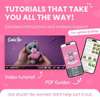 Cookie Box Crochet Kit for Beginners – Gift Set to Make Bear Ted Amigurumi Plushie – Easy DIY Crochet & Knitting Starter Kit with Video and PDF Tutorials