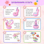 GirlsHome 300+PCS Fabric Flower Bouquets Toys, DIY Flower Crafts Kits for Kids, Arts and Crafts for Kids Ages 6-8 Girls, Build Flower Bouquet, STEM Educational Toy Preschool Gifts (Purple Pink)