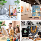 16 Pack 15 Inch Wood Easels, Easel Stand for Painting Canvases, Art, and Crafts, Tripod, Painting Party Easel, Kids Student Tabletop Easels for Painting, Portable Canvas Photo Picture Sign Holder