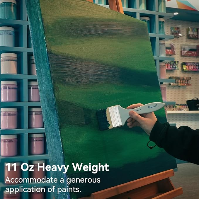 PHOENIX 24x24 Inch Museum Canvas - 2 3/8 Inch Thick Porfile Deep Large Stretched Canvas for Painting 1 Pack 100% Cotton 11 Oz. Gesso Primed White Blank Professional Canvas Oil & Acrylic Paints