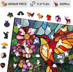 Wooden Jigsaw Puzzles -Bird Wooden Puzzles for Adults, 500 Pcs King Size 15.9'' x 15.9'', Luxurious Shaped Wood Puzzle, Beautiful Package, Best Gift for Adults and Kids, Family Game