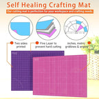 Self Healing Cutting Mat A0 36"x48" – Double Sided 5-Ply Craft Mat for Sewing, Quilting, Fabric, Scrapbooking – Pink/Purple