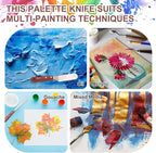 MECCANIXITY Pack of 1 Palette Knife No.16, 9.4" Long Palette Knives with Stainless Steel Flexible Spatula Pallet Knife and Wood Handle for Scraping, Mixing, Oil Acrylic Painting Canvas