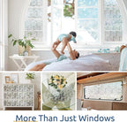 rabbitgoo Window Privacy Film Stained Glass Window Film, Decorative Stickers Removable UV Sun Blocking Clings Door Coverings, Diamond Pattern, 35.4 x 78.7 inches