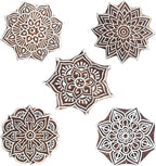 Royal Kraft Mandala Wooden Printing Stamps (Set of 5) - DIY Henna Fabric Textile Paper Clay Pottery Blocks Htag2209