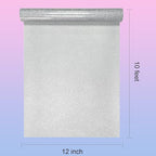 ASIMEROD Silver Glitter Heat Transfer Vinyl Rolls- 12" x 10ft. Silver Glitter Iron on Vinyl for DIY T-Shirts, Glitter for All Cutters, Heat Transfer Vinyl