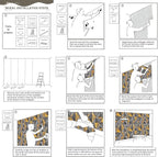 AFZEVEB-3D Geometric Wall Mural Gray and Gold Wallpaper for Bedroom 114"x74"(Not Peel and Stick)