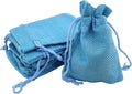 Palmhomee Pack Of 25 Burlap Gift Bags with Drawstring Linen Jewelry Pouches Wedding Hessian Jute Bags for Birthday Jewelry and Treat Pouches Party Wedding Favors Gift Art and DIY Craft   (3.6x4.8 Inch, Ocean Blue)