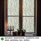 DKTIE Window Film Privacy with Installation Tools, Decorative Stained Glass Window Clings for Home, Static Cling Window Sticker for Front Door, Bathroom, Glass Door (Dark Green, 35.4'' x 78.7'')