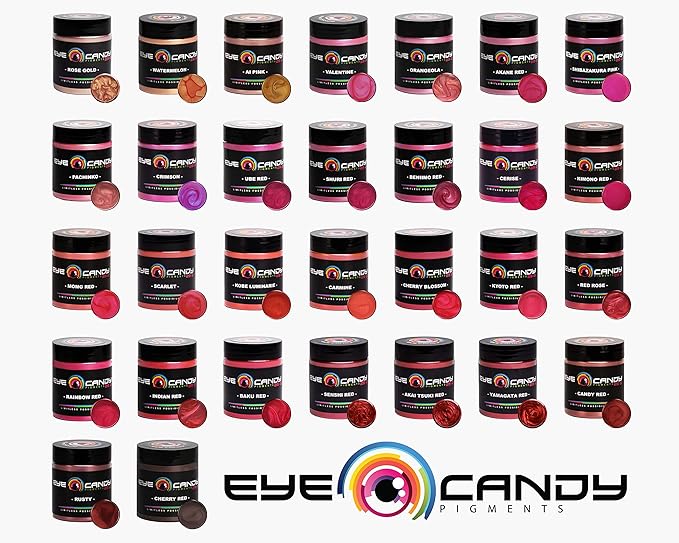 Eye Candy Pigments Premium Red Mica Powder - Ube Red (50gr) - for Epoxy, Resin, Soap, Paint, Woodworking, Acrylic Pouring, Bath Bombs, Fishing Lures - DIY Arts and Crafts Additive